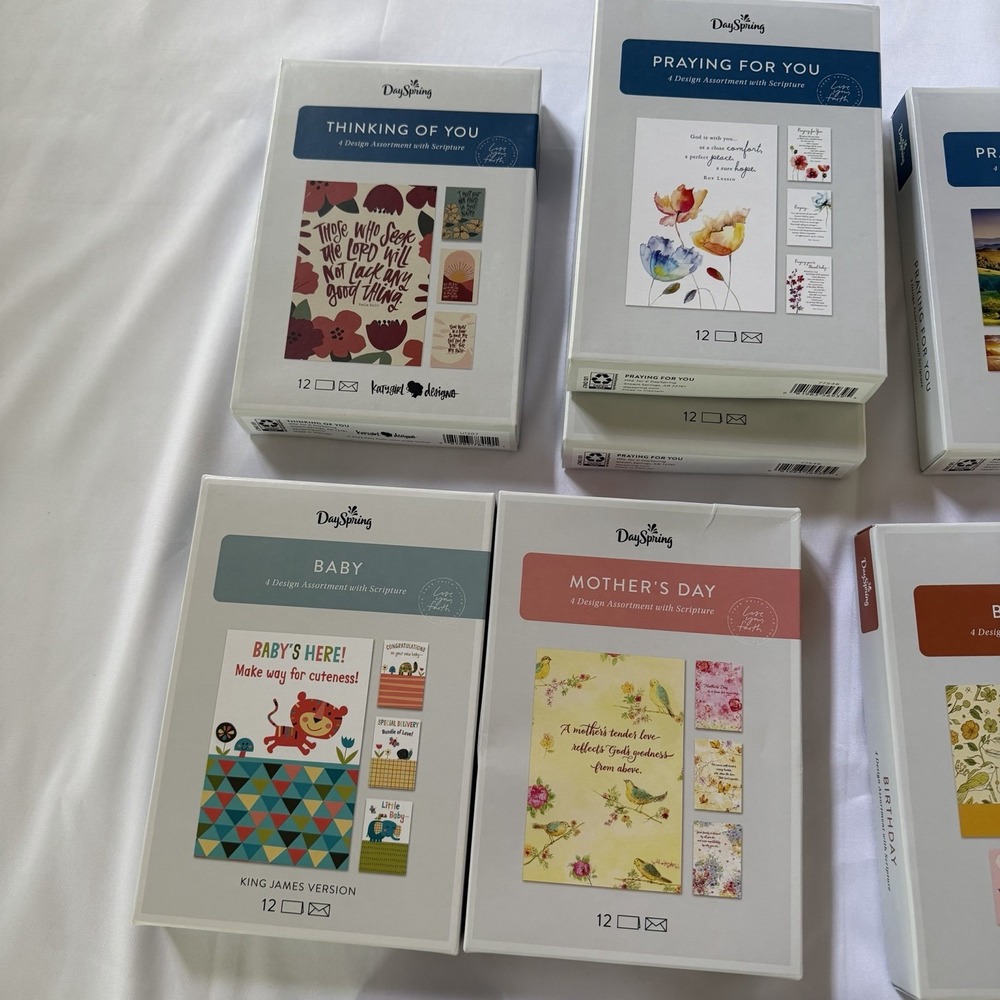 Lot‎ Of 12 DaySpring Christian Greeting Card Box Sets Sympathy Birthday Baby - Picture 2 of 5